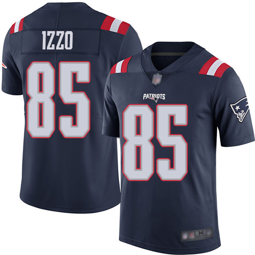 New England Patriots Football #85 Rush Vapor Untouchable Limited Navy Blue Men Ryan Izzo NFL Jersey->youth nfl jersey->Youth Jersey